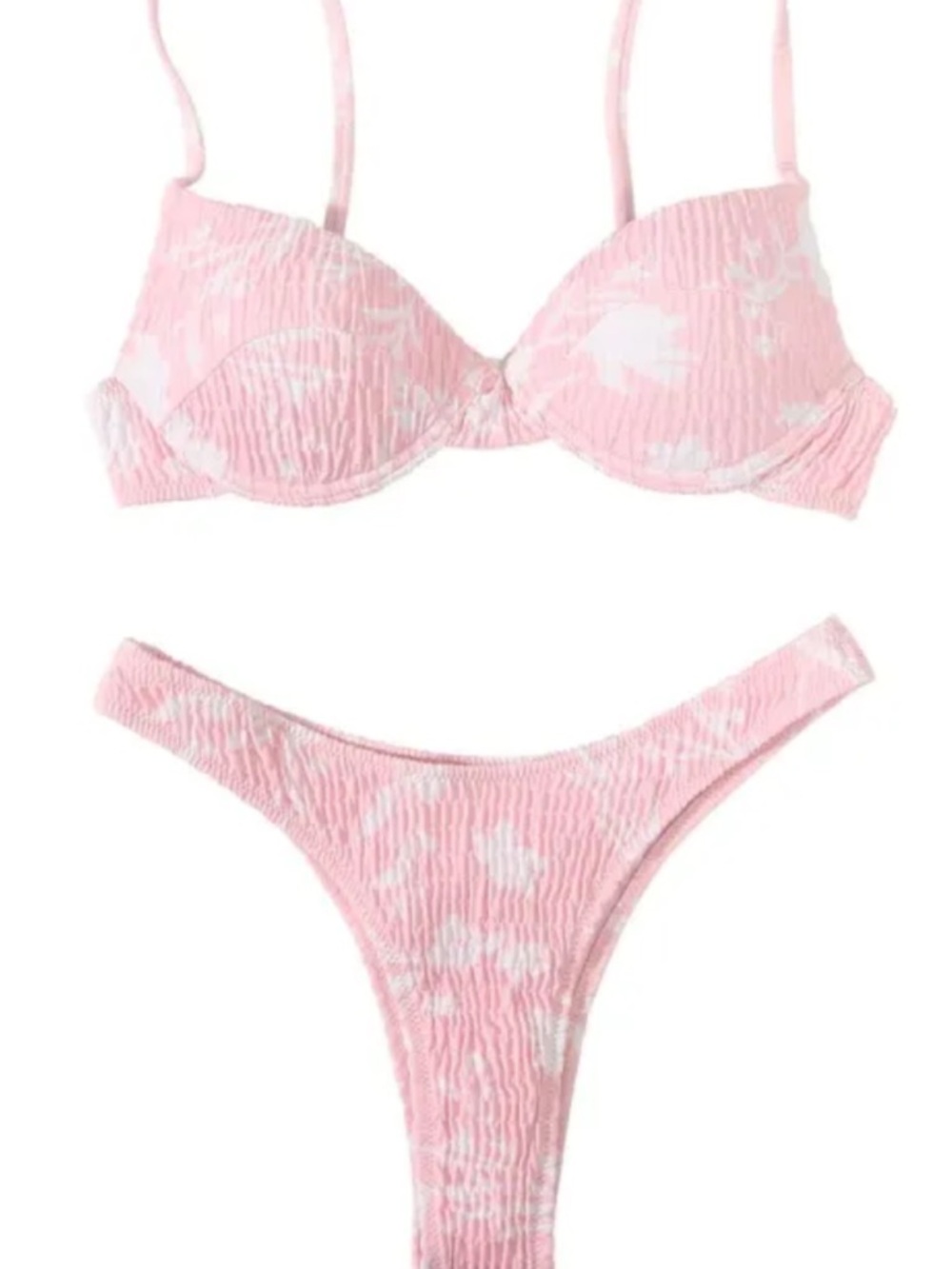 Women’s Pink Smocked Swim bikini B2